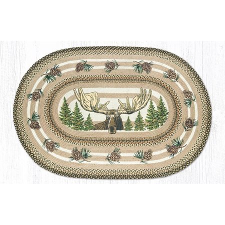 CAPITOL IMPORTING CO 3 x 5 ft. Jute Oval Bull Moose Patch 88-35-051BM